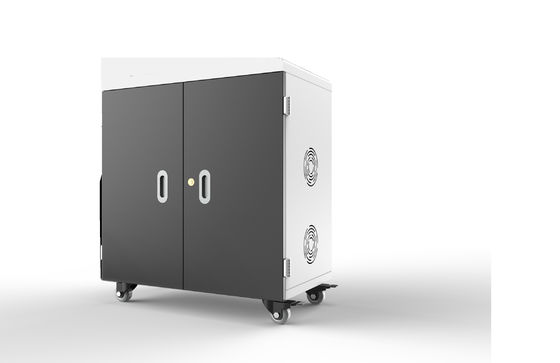 Καρτ φόρτισης USB 36 θυρών με θύρες 5V 2.4A, ανεμιστήρες ψύξης και 4 τροχούς με φρένο για tablet