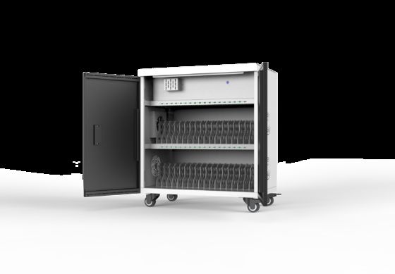 Τρόλεϊ φόρτισης tablet 36 θυρών με 2 τροχούς φρένων και έξοδο 5V 2A για σχολική χρήση